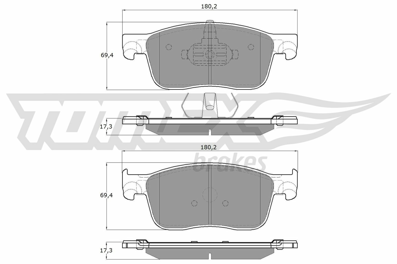 Sada brzdových destiček, kotoučová brzda TOMEX Brakes